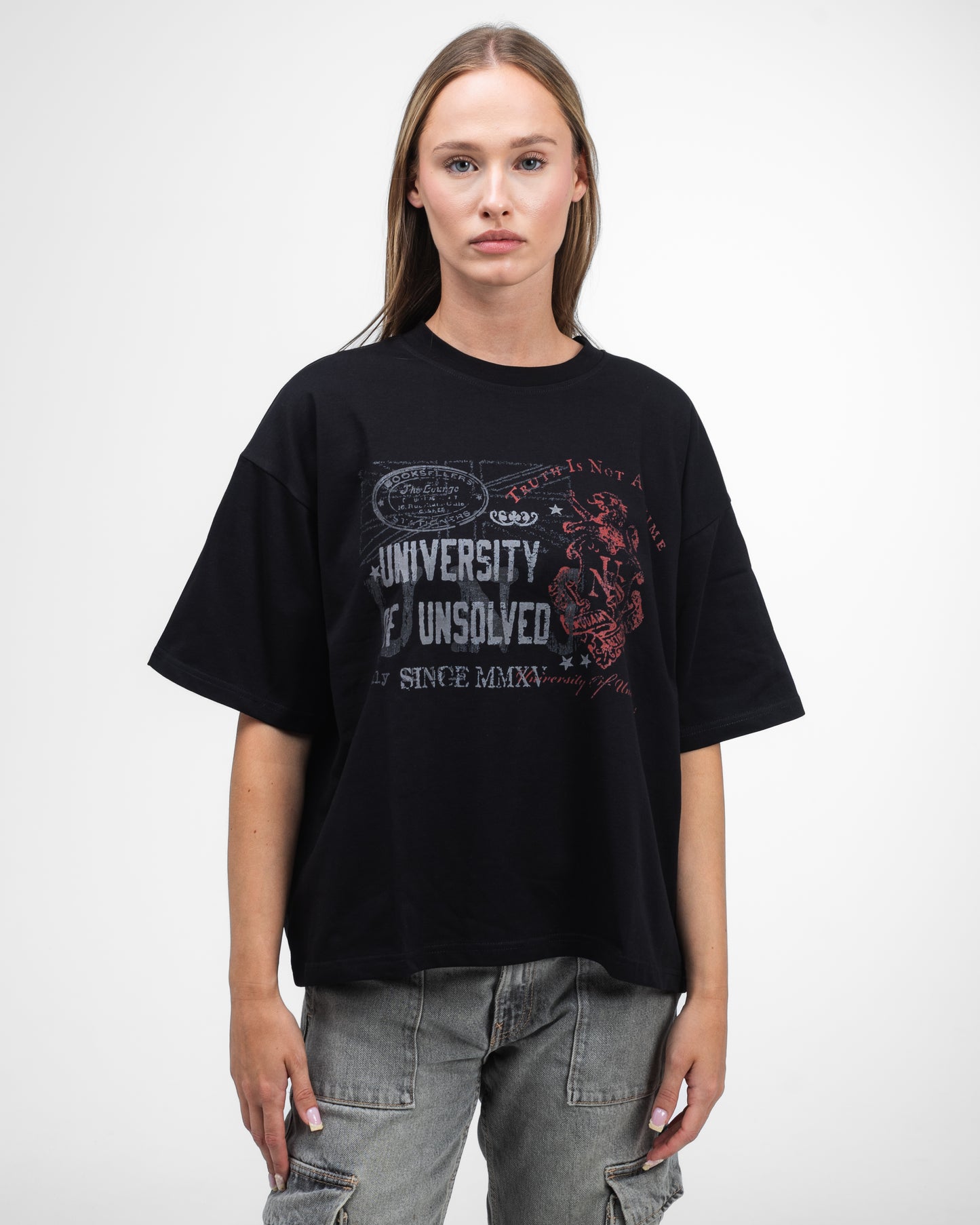 UNSOLVED UNIVERSITY BLACK T-SHIRT