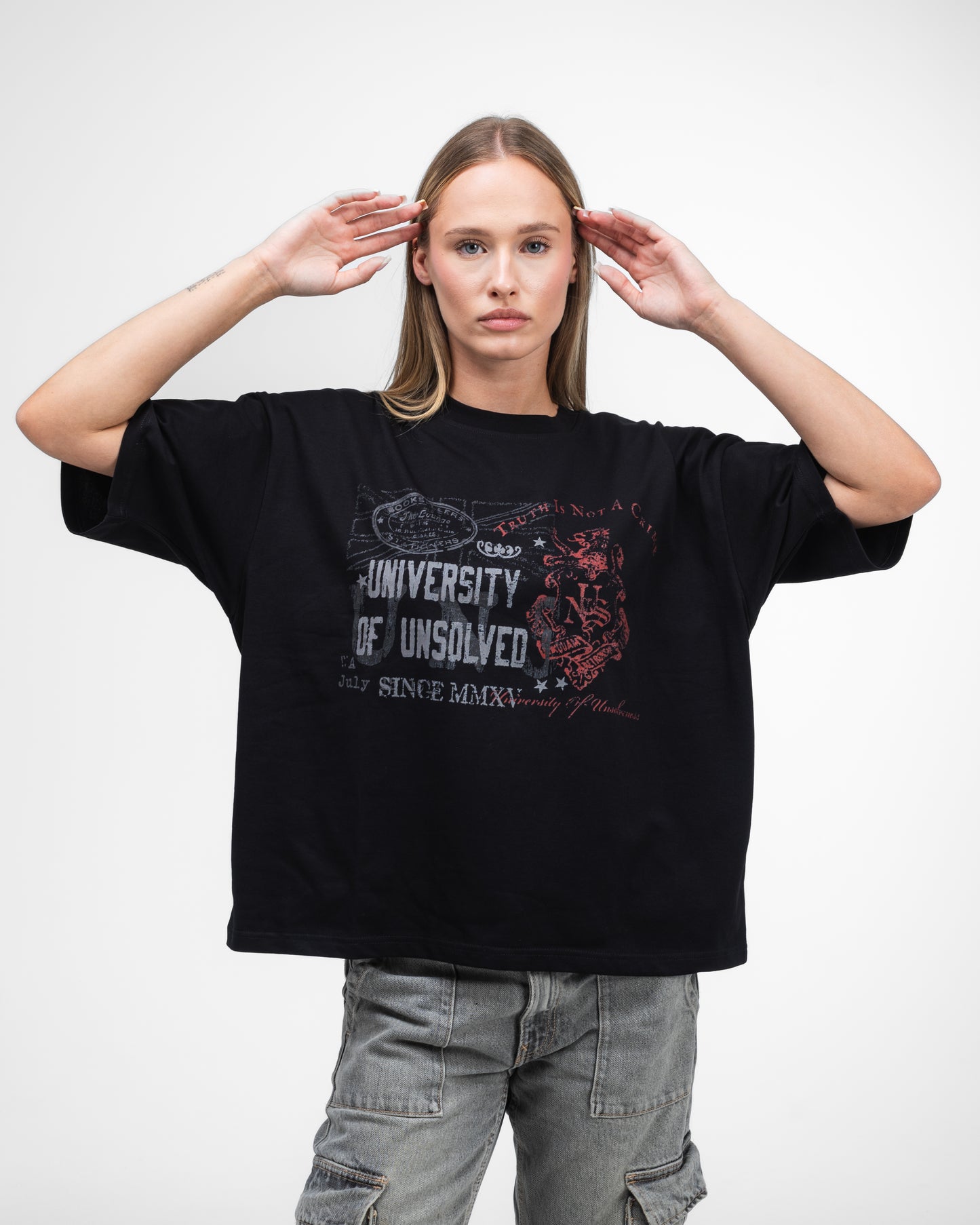 UNSOLVED UNIVERSITY BLACK T-SHIRT