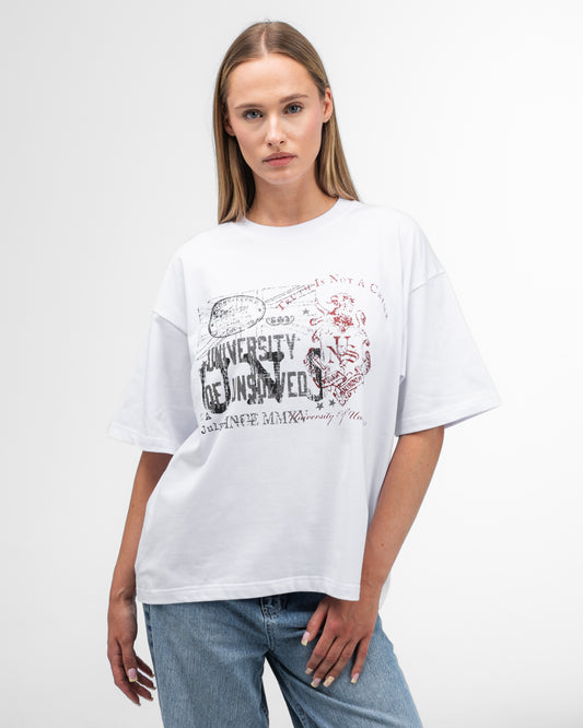 UNSOLVED UNIVERSITY WHITE T-SHIRT