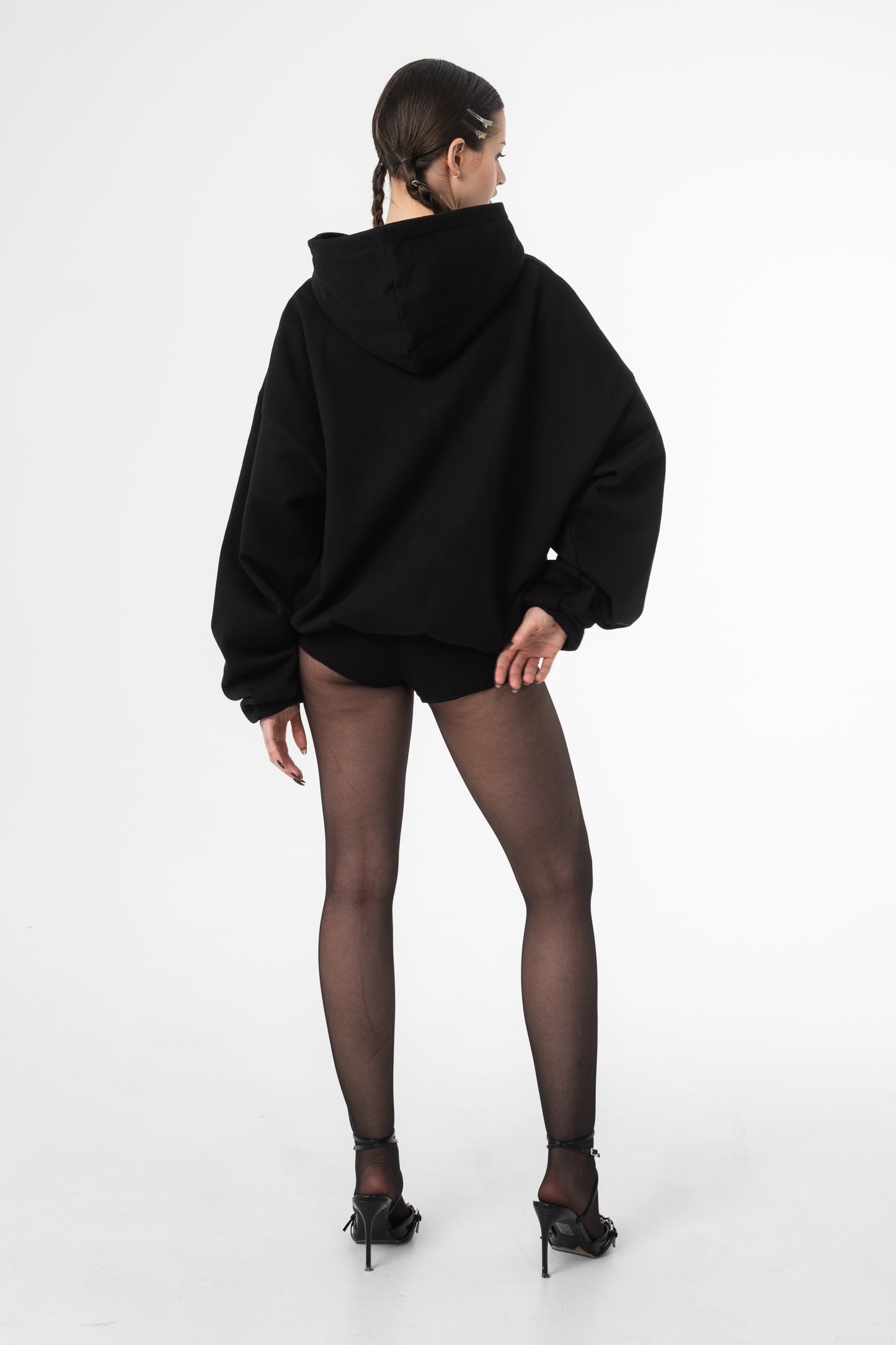 UNSOLVED SIGNATURE LOGO BLACK ZIP HOODIE