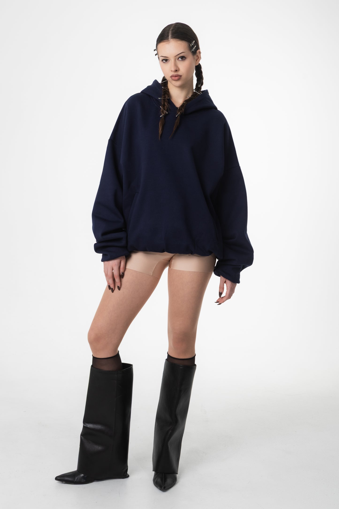 UNSOLVED NAVY BLANC HOODIE